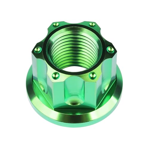 Image of Titanium M6 M8 M10 M12 M14 M16 Flange Bolt Nut Bicycle Motorcycle Rear Axle Car Modification Accessories Pack of 6 (M12 Pitch 1.5mm, Green)