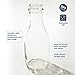kitchentoolz 32 Oz Round Glass Milk Bottle with Lids, Perfect Milk Container for Refrigerator 32 Ounce Round Glass Milk Carafe with Lid and Pour Spout -Made in USA Pack of 1