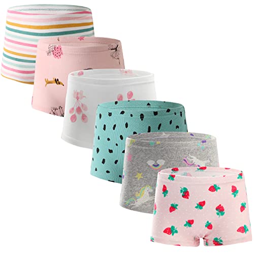 Boboking Soft 100% Cotton Girls'panties Boyshort Little Girls'underwear Toddler Undies 7/8Y Pink #TOP30