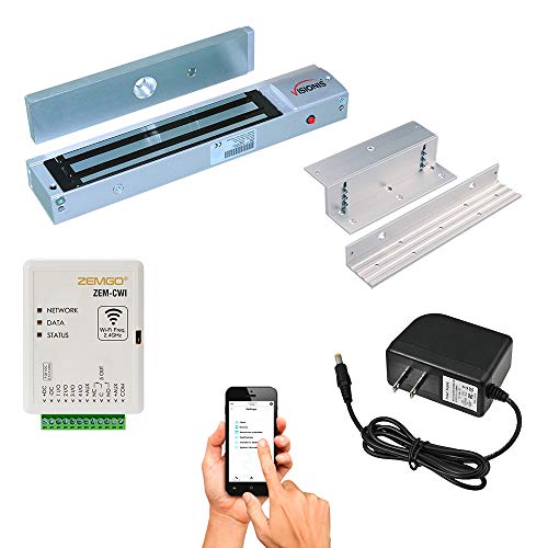 Zemgo FPC-8417 Smart Mobile WiFi Controller for Access Control with Android + Apple App, Web Browser + Smartphone Remote Viewing, Inswinging Door 600lbs Electromagnetic Lock + Power Supply Zemgo FPC-8417 Smart Mobile WiFi Controller for Access Control with Android + Apple App, Web Browser + Smartphone Remote Viewing, Inswinging Door 600lbs Electromagnetic Lock + Power Supply