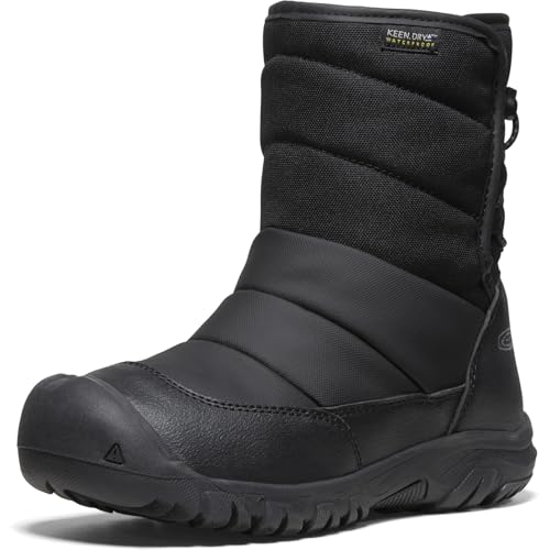 KEEN Unisex Kid's Puffrider Waterproof Snow Boots, Black Steel...