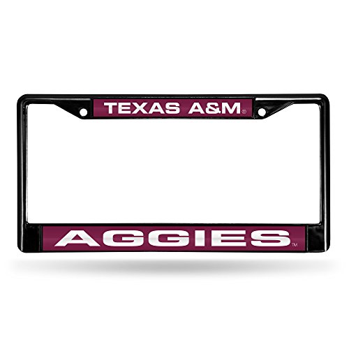 Marco de matrícula de Texas A&M Aggies con acabado premium de cromo negro laser