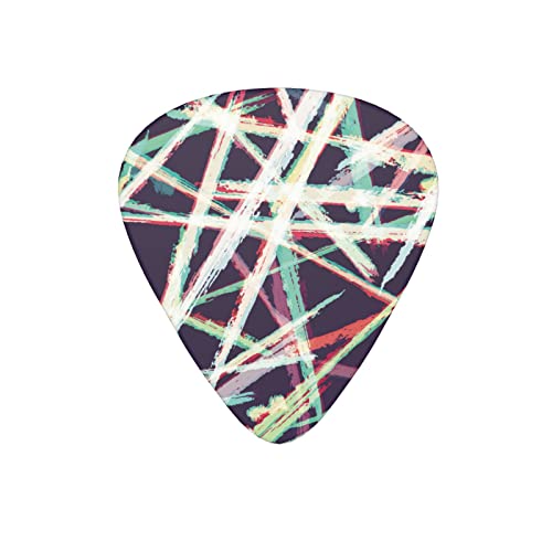 Lot de 12 médiators de guitare avec lignes abstraites et graffiti psychédélique pour guitare électrique, basse acoustique, cadeau avec boîte - Les Beatles, Paul McCartney, John Lennon, RIngo Starr, George Harrison Lot de 12 médiators de guitare avec lignes abstraites et graffiti psychédélique pour guitare électrique, basse acoustique, cadeau avec boîte