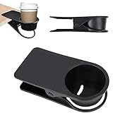 OLRWSLG Getränkehalter Clip Plastik Becherhalter Clip Stabile Trinkbecherhalter Clip, Deskside Tasse Halter Schwarz Plastikklammern für Kaffeetasse Getränkeflasche Trinkflasche (20 x 10 x 4.5cm)