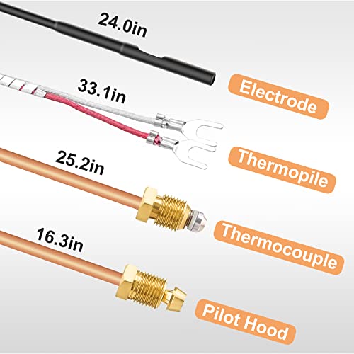 Wadeo Propane And Natural Gas Pilot Assembly, 3 Way Pilot Replacement For Hht, Majestic, Monessen, Temco, Vermont Castings Fireplace And Stoves, Replaces 10002264 #TOP1