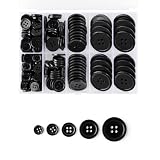 160 Stück Knöpfe Schwarze Knöpfe für Mantelknöpfe zum Nähen, Schwarze Stoffknöpfe, Patentknöpfe zum Annähen, Sewing Buttons für Mantel Kleidung Hemdknöpfe Jackenknöpfe