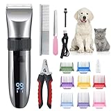 BarberBoss Tondeuse sans fil pour animaux de compagnie, Lames en céramique, écran LED, charge rapide, tondeuse électrique pour chiens et chats, QR 9082