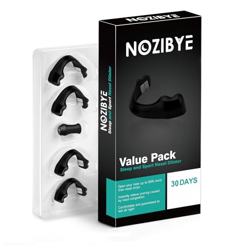 Nozibye Magnetic Nose Strip Value Pack (30 Pairs Black) for 30 Days - Anti Snoring Magnetic Nasal Strips Boost Oxygen & Improve Sleep