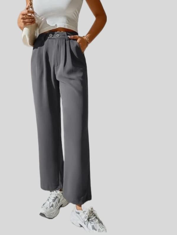 Image of Elendra Women Lycra - Bootcut Trousers Pant Wide Leg