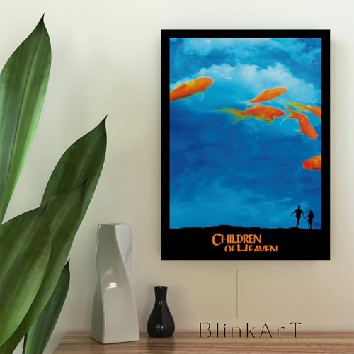 Image of BLINKART Children Of Heaven (1997) Movie Poster Frame 8x12 Inch | Premium 300 GSM Paper Wall Print | Vintage Film Artwork for Home, Bedroom, Living Room, Office | Framed Photo Decor