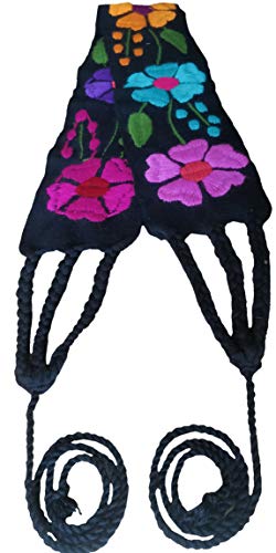 Mexican Embroidery Belt Sash 28 Inches & 22 Inches String Beautiful Floral Design Traditional Fiesta Party