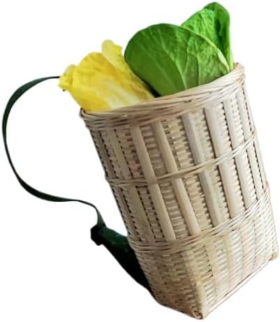 買い物用の竹製リュック、お茶摘み用の竹かご、ダンス小道具収納バスケット (35*35*36cm)