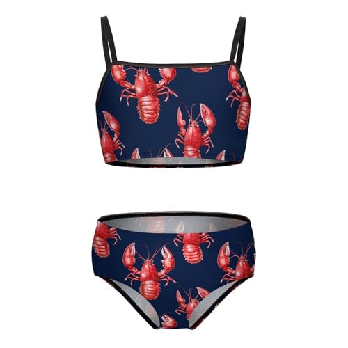 Red Lobster Girls Swimsuits Two Piece Bikini Sets Beach Sport Swimwear Bathing Suit - Main Image