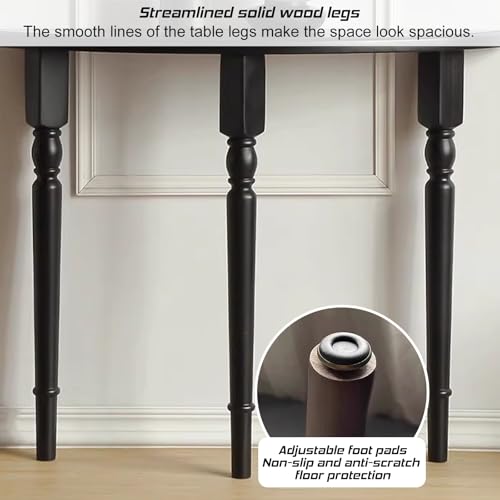 Elegante mueble de entrada de nogal macizo con acabado premium atemporal 6