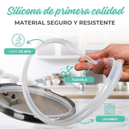 Miniatura 3 de Pack Completo Goma Olla Gm Accesorios Para Ollas Gm 5l 6l Compatibles Con Las Series De Olla Gm H Deluxe, B, C, D, E, F, G, Cecotec Accesorios Resistentes Y Duraderos