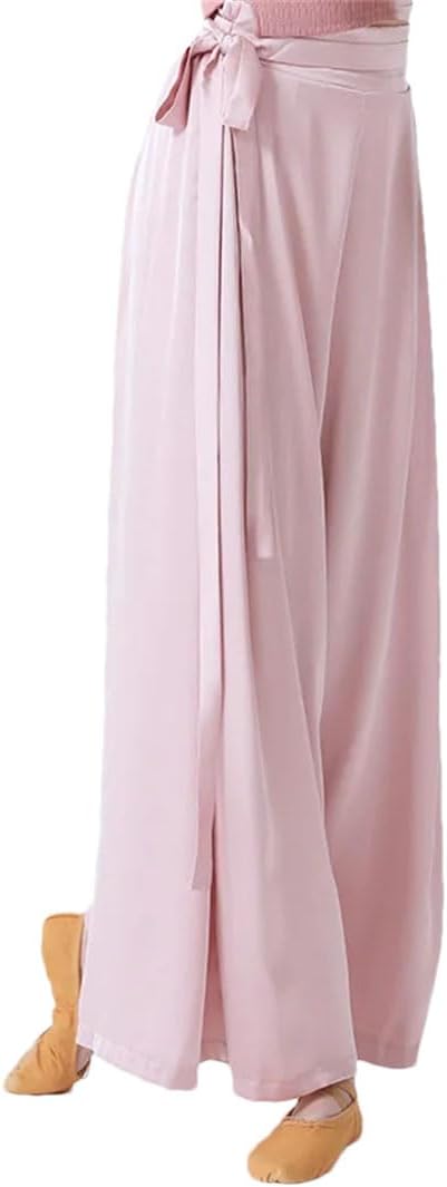 Hgvcfcv Women Dance Classical Dance Pants Women Loose Wide Leg High Waist Lace-Up Flowing Trouser Dance Wear
