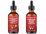 Cayenne Pepper Liquid Drops- Natural Cayenne Organic Extract- Alcohol-Free Extract with Hawthorn, Beetroot & Turmeric | 60ml (2 Pcs)