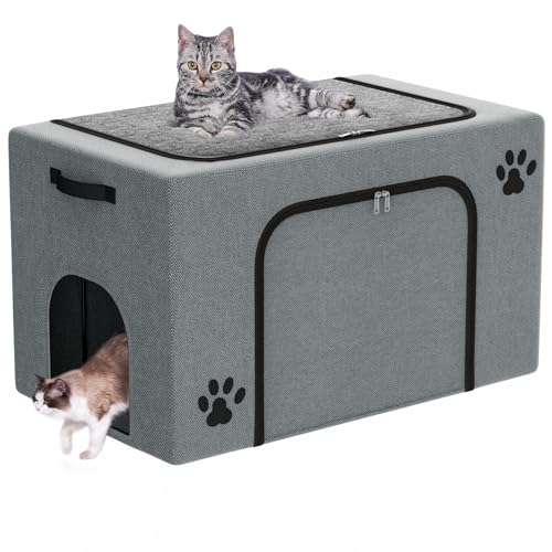 Honiakaka Cat Litter Box Enclosure with Cat Bed; Hidden Enclosure Litter Tray in Living Room,...