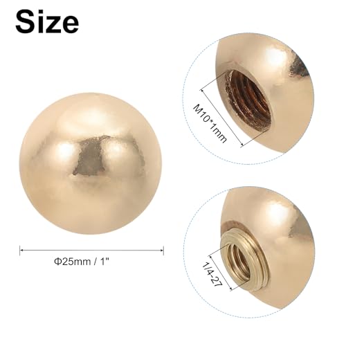 Image of PATIKIL 25mm Ball Lamp Finials Caps Knob, 2 Set Lamp Shade Decoration, Rose Gold Tone