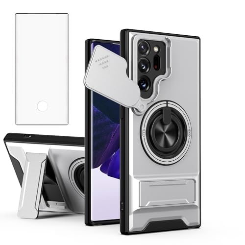 Coque Samsung Note 20 Ultra 5G Asuwish avec protège-écran et anneau argent