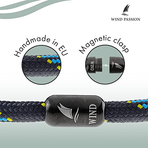 WIND PASSION - Paracord Bracelet for Men & Women | Nautical Bracelet Inspired by Sailor Sea Apparel | Handmade with Braided Rope and Magnetic Clasp | For Men and Women looking for a Sports, Athletic or Surf Style | Waterproof Resistant | Blue Bracelet by Wind Passion - Used condition - Image 2