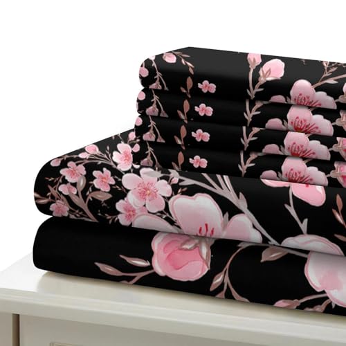 Parure de lit botanique 3D fleurs roses super douce
