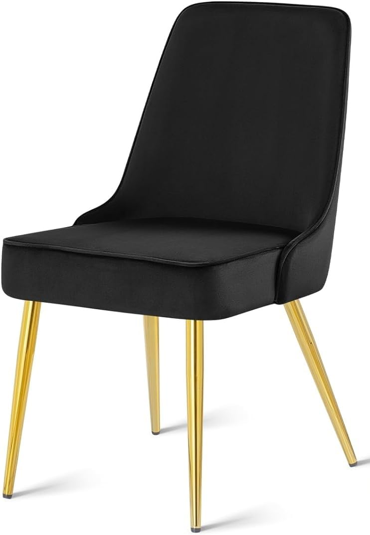 Nutech Decor Velvet Modern Accent Armless Chair for Living and Dining Room Mid-Century Club Guest Seat with Golden Legs Standard Metal Golden Legs Single Chair (Black) Nutech Decor Velvet Modern Accent Armless Chair for Living and Dining Room Mid-Century Club Guest Seat with Golden Legs Standard Metal Golden Legs Single Chair (Black)