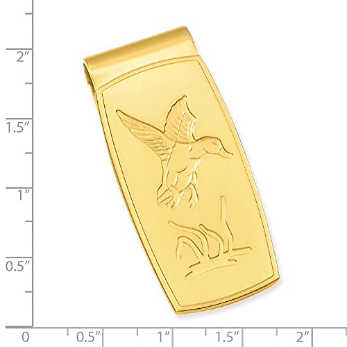 Diamond2Deal Gold-Plated Kelly Waters Flying Duck Hinged Money Clip (Length: 23 mm|Width: 47mm)3