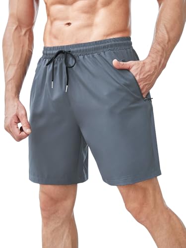 Image of TAGDO Men's Athletic Shorts with Zipper Pockets | Lightweight Workout Running Shorts Pants for Men | Elastic Waist Drawstring Gym Shorts for Training | Fitness, Sports, Casual Wear (2051)