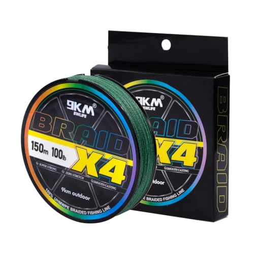 Image of 9KM DWLIFE Braided Fishing Line 8LB-120LB Dyneema Fishing Line, Zero Stretch & Anti-Bite Coating for Freshwater /Saltwater Fishing 4 /8 Strands