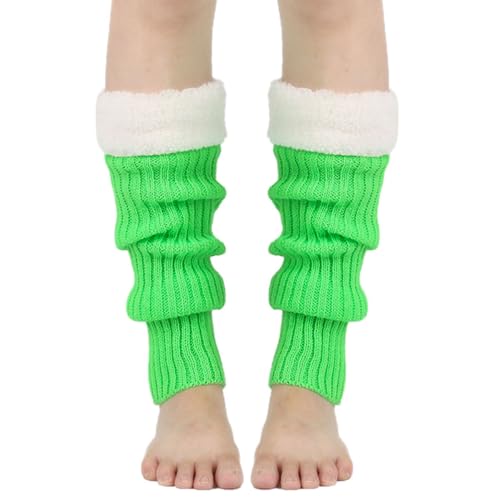Image of Winter Leg Warmers for Women and Girls Warm Knitted Socks Knitted Wool Crochet Long Boot Socks New Year's Day Socks Christmas Socks