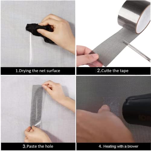 By Tugba Aydan - 2" X 80" Inch (Black) Window Screen Repair Kit For Windows Or Doors, Strong Adhesive & Waterproof, Repair Screen Door Tears Holes With Screen Repair Tape #TOP6