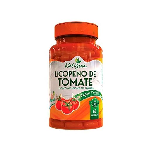 Katiguá, Licopeno de Tomate, Sem sabor, Vegan products, 60 Cápsulas de 500mg, Laranja - FL