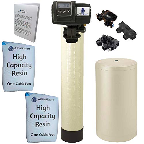 Fleck (64K 3/4 Inch, Almond High Capacity Resin) Whole House Water Softener System 5600Sxt Digital Meter Grain-Includes Bypass Valve & Brine Tank With Safety Float #TOP9