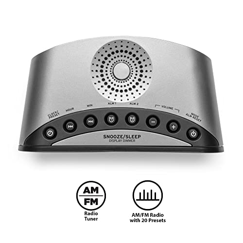 Timex Alarm Clock For Bedroom With Am/Fm Radio And 20 Station Presets, With Dual Alarms, Sleep Timer, Snooze, Aux Speaker, And Adjustable Volume Switch (T231Gry6) #TOP4