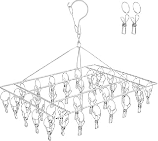 DARUITE Stendipanni in Acciaio Inox, Stendibiancheria Antivento con 40 Pinze,Sock Dryer Rack,Stendino Calzini,Mollette per Calzini,Biancheria Intima, Reggiseni,Vestiti per Bambini,Guanti