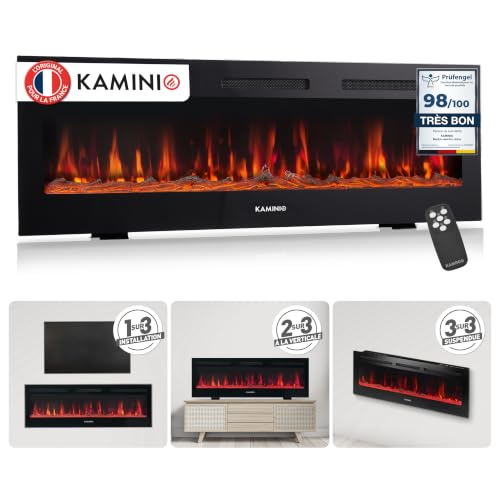 KAMINIO® Marlon Pro Cheminée électrique chauffante à Effet Flamme