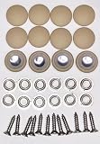 Set of 12 Dura Snap Upholstery Buttons Parchment Vinyl (#30-3/4' Diameter)
