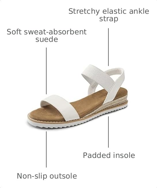 Image of DREAM PAIRS Womens Espadrilles Ankle Strap Sandals | Stretch Elastic Open Toe Comfortable Wedges Flats Spring Dressy Sandals Shoes for Women