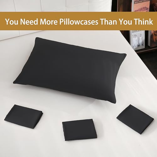 ZPECC Pillow Cases Bulk 24 Pack - Queen Pillowcases with Envelope Closure, Soft Brushed Microfiber Pillow Cover for Hotel Airb&bs Hospital Bedding Essential, Black