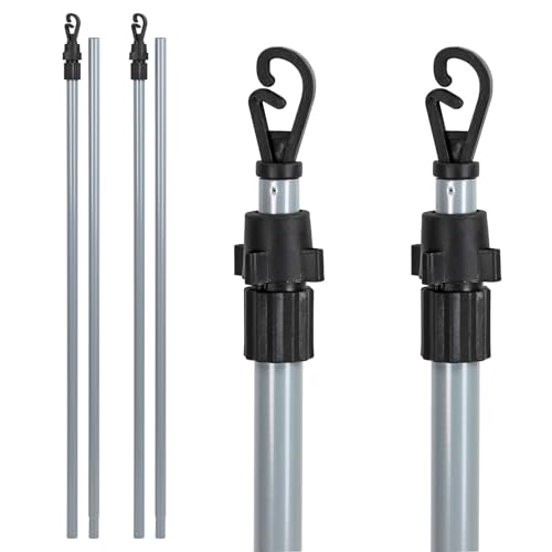 Taylor & Brown Pack of 2 Telescopic Washing Line Prop Pole Clothesline Heavy Duty Garden Dry Clothes Drying Airer Support Pole Laundry Outdoor Washing Line Poles Extendable to 2.4M