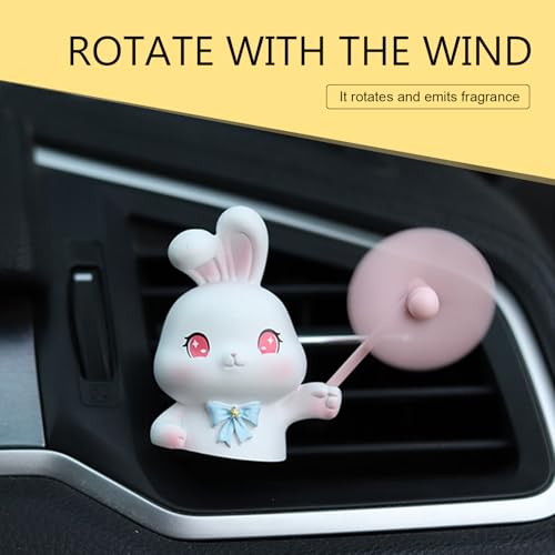 Image of Cute Rabbit Car Air Vent Clip, Creative Car Air Conditioning Outlet Clip Decoration, Universal Dashboard Trim Clip for Cars
