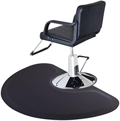 Tobbi Semi Circle 5'x3' 1/2" Barber Salon Anti Fatigue Floor Mat Black