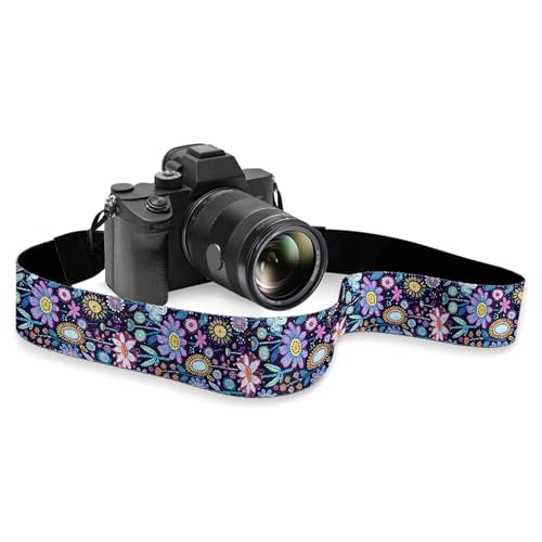 Boatee Hippie Flower Camera Strap Cross Body Camera Strap Multi-function Camera Lanyard Neck Strap for ALL DSLR/SLR Cameras Camera Harness For Photographers