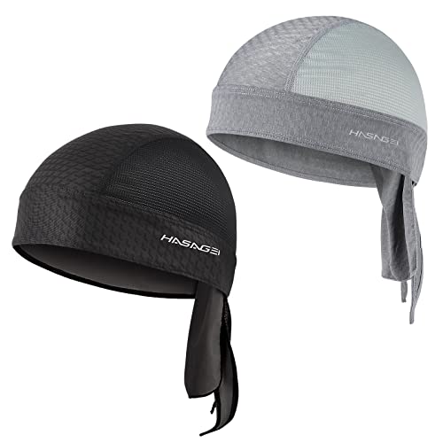 HASAGEI Bandana para Hombre y Mujer, pañuelo para la Cabeza, para Motero, Gorra para Bicicleta, Parte Inferior elástica, Transpirable, Absorbe el Sudor, de Secado rápido