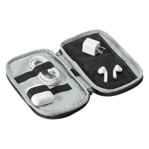 eagle creek Pack-It E-Tools Organizer Mini - Padded Easy-Access Travel Tech Organizer for Small Accessories - Internal Stretch Pockets - Internal Elastic Loops - Recycled Fabric - Storm Grey3