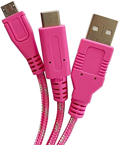 Universal USB Play & Charge Cable - 4 Metre - Includes USB Type C and USB Micro Connectors