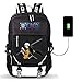 Produktbild WOONN Anime One Piece Luffy USB Modischer Unisex Laptop Rucksack Laptop Rucksack Outdoor Travel Supplies Trendiger Rucksack