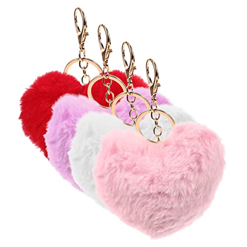 GALPADA 4 peças porta-chaves de amor porta-chaves esponja porta-chaves de carro mochila acessórios porta-chaves Pom Pom Pom porta-chaves para mulher porta-moedas encantos porta-chaves esposa namorada