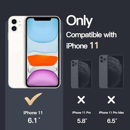 Image of JGD Magnetic Case for iPhone 11 Compatible with MagSafe, Shockproof Phone Bumper Cover, Anti-Scratch Clear Back (Clear)